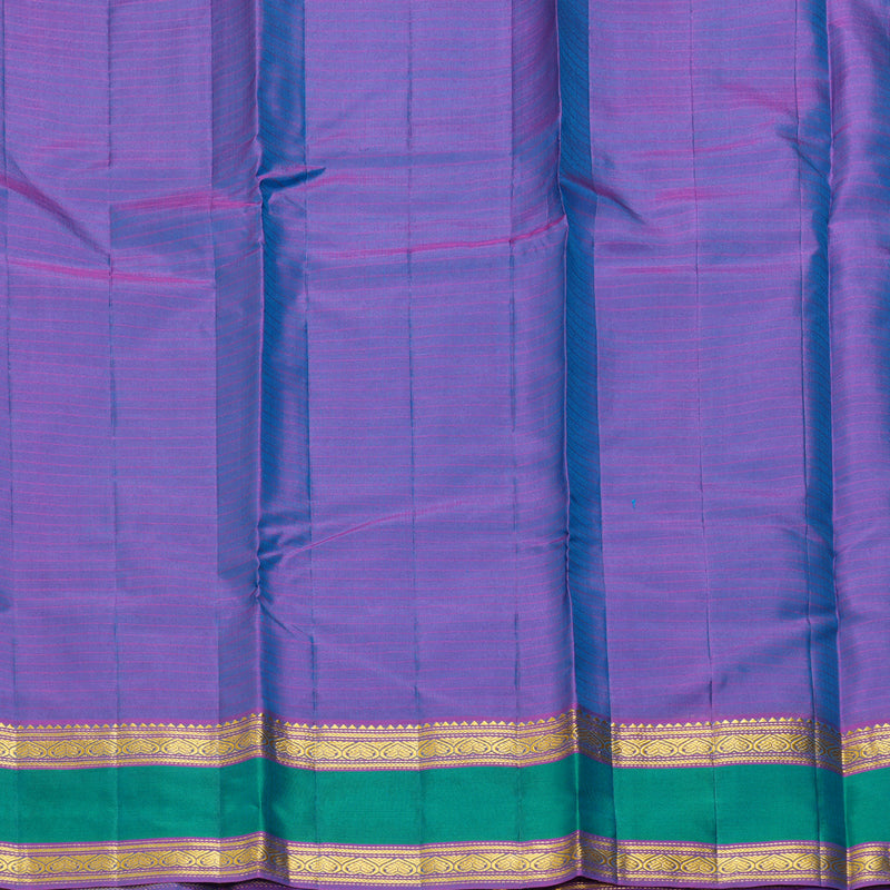 Hayagrivas Handloom Aqua Blue Kanjivaram Silk Saree with Purple Border KBF206E1-50