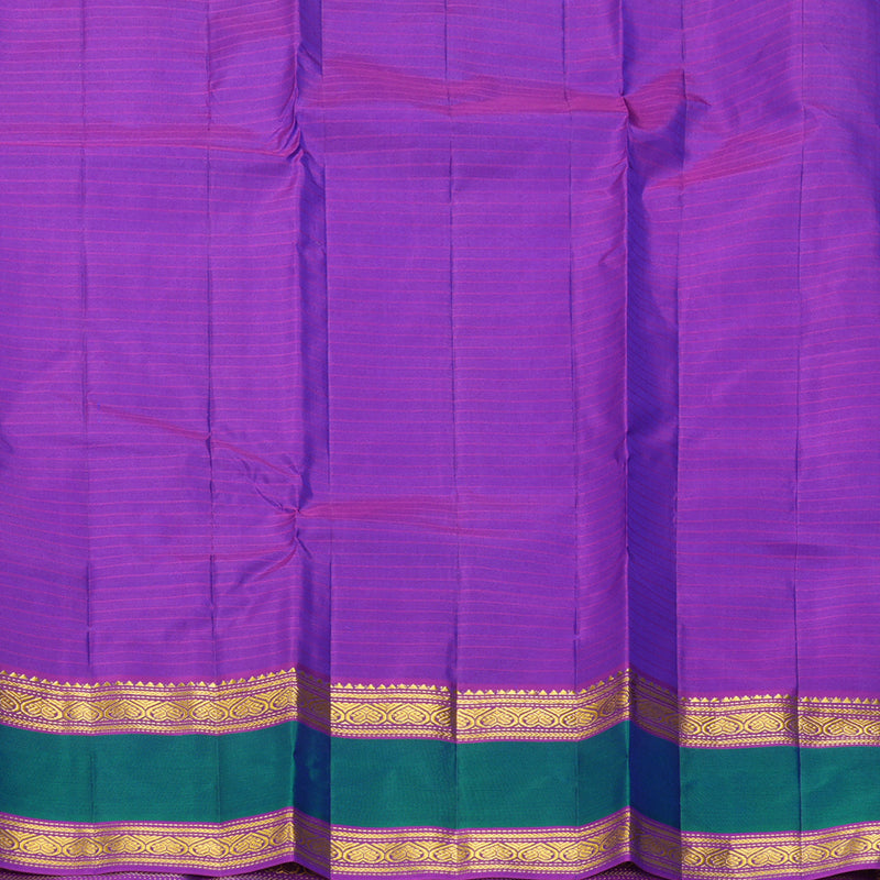 Hayagrivas Handloom MS Blue Kanjivaram Silk Saree with Purple Border KBF206E1-51