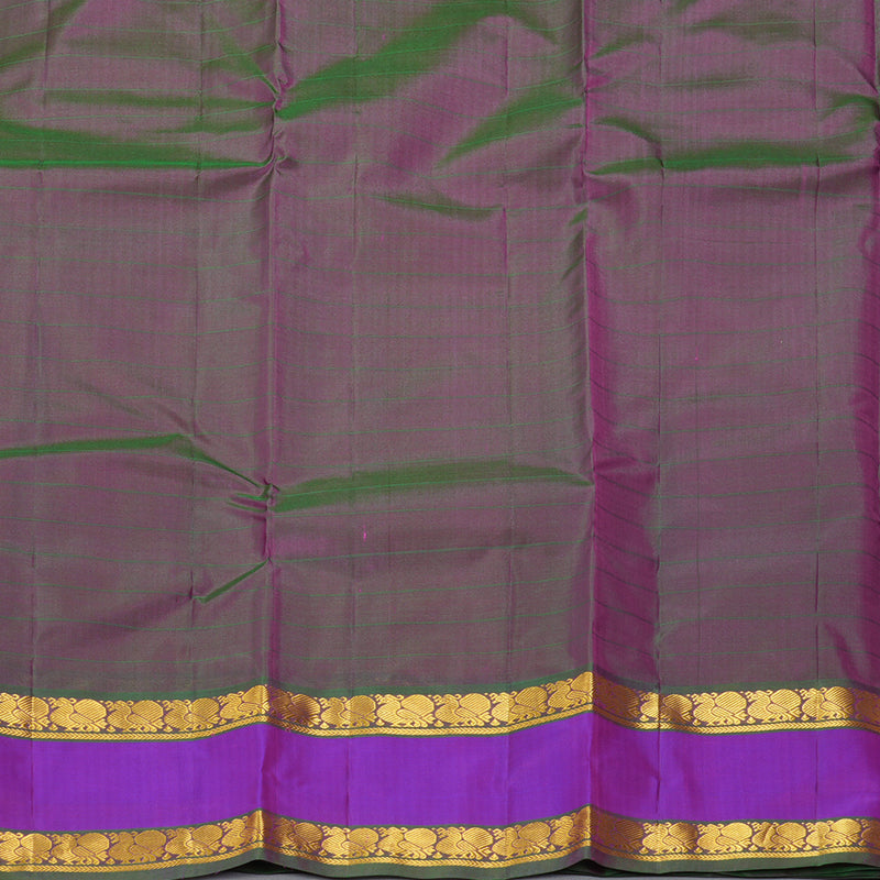 Hayagrivas Handloom Rani Pink Kanjivaram Silk Saree with Purple Border KBF206E1-52