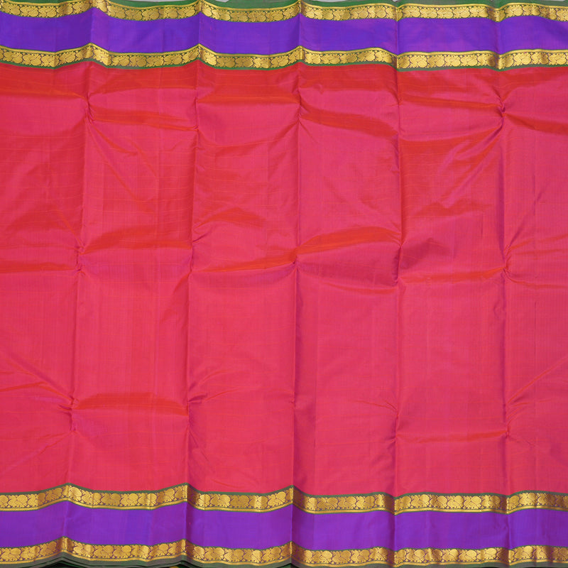 Hayagrivas Handloom Rani Pink Kanjivaram Silk Saree with Purple Border KBF206E1-52