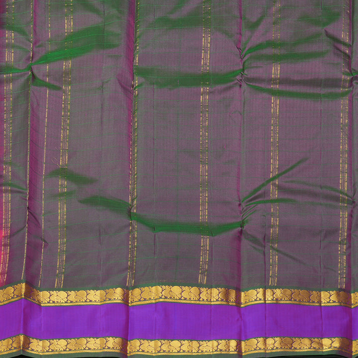 Hayagrivas Handloom Rani Pink Kanjivaram Silk Saree with Purple Border KBF206E1-52