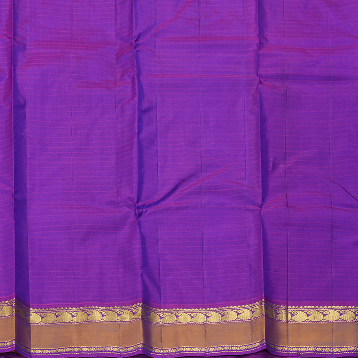 Hayagrivas Handloom Royal Blue Kanjivaram Silk Saree with Voilet Border KBF206E1-54