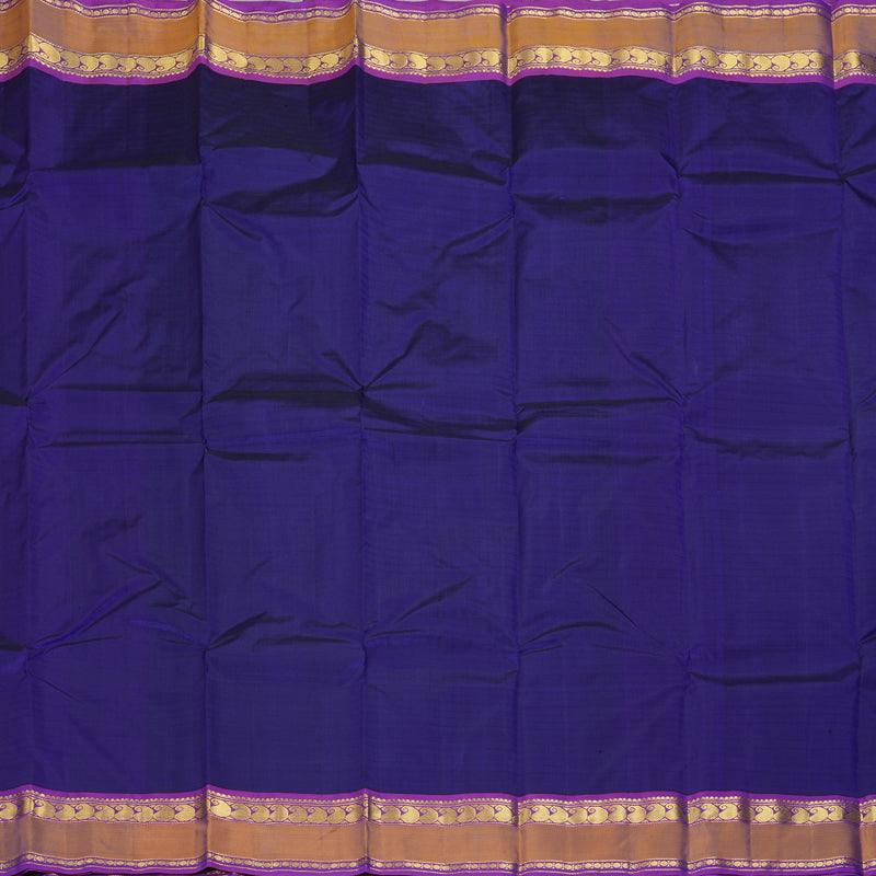 Hayagrivas Handloom Royal Blue Kanjivaram Silk Saree with Voilet Border KBF206E1-54