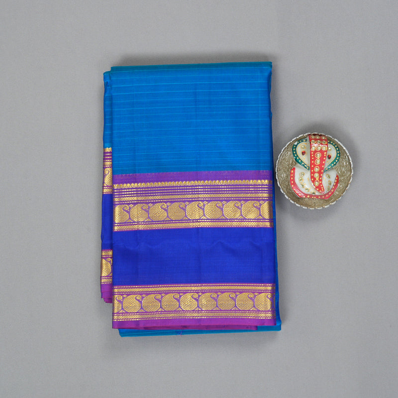 Hayagrivas Handloom Sky Blue Kanjivaram Silk Saree KBF206E1-56