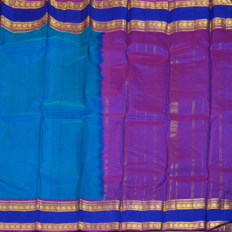 Hayagrivas Handloom Sky Blue Kanjivaram Silk Saree KBF206E1-56