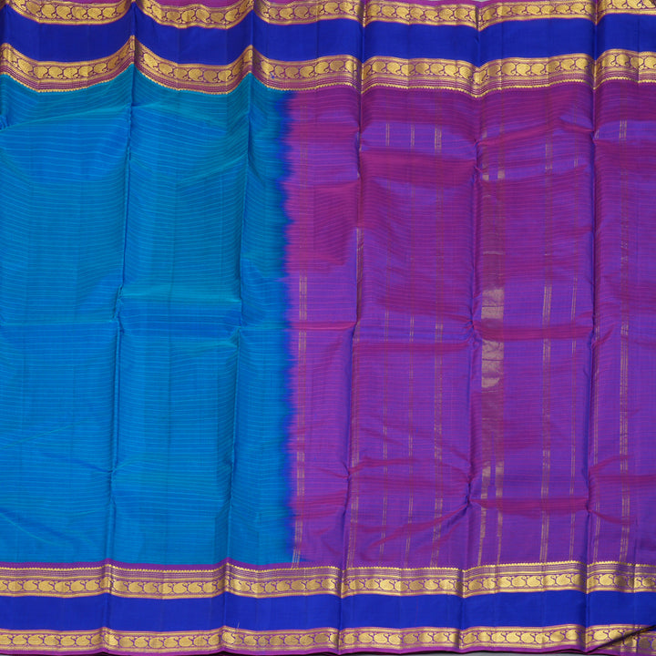Hayagrivas Handloom Sky Blue Kanjivaram Silk Saree KBF206E1-56