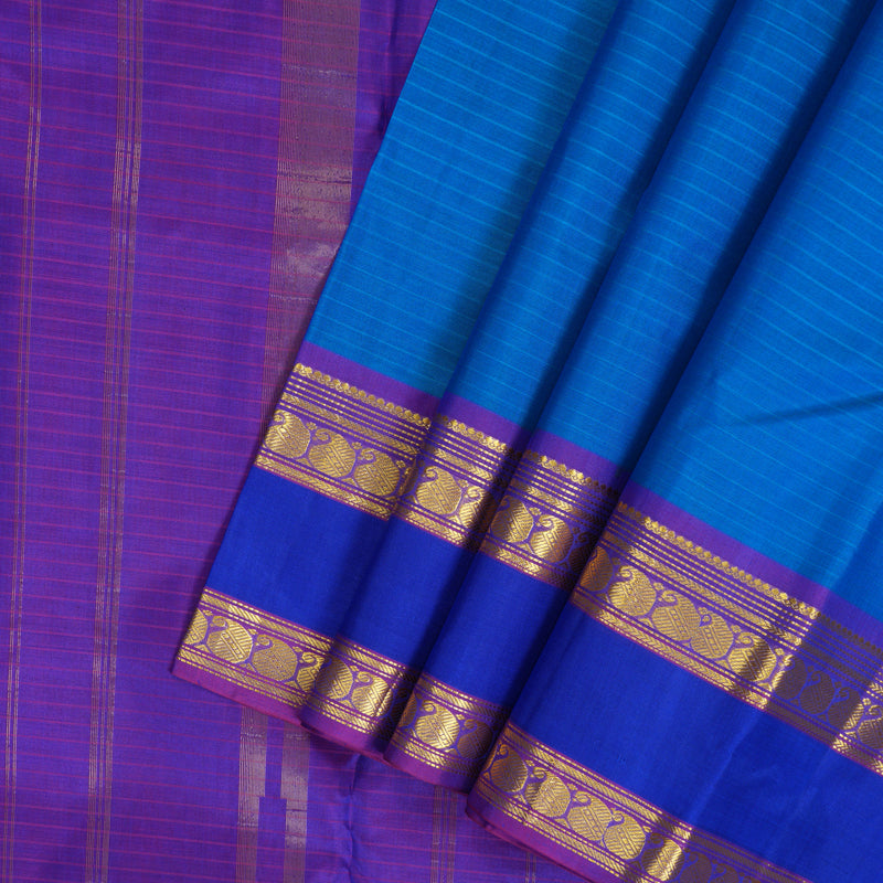 Hayagrivas Handloom Sky Blue Kanjivaram Silk Saree KBF206E1-56