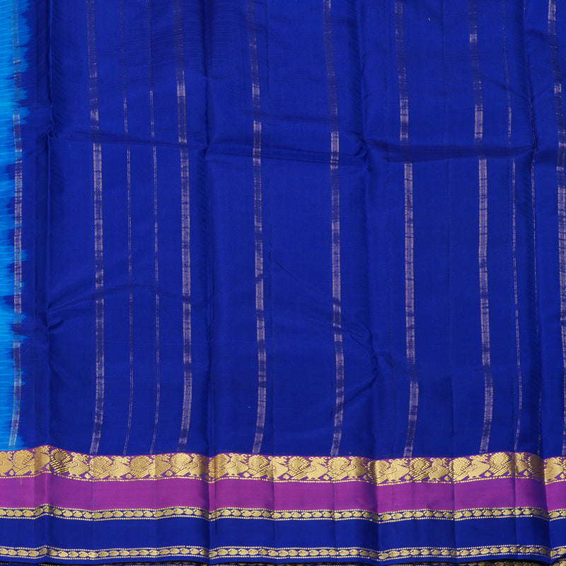 Hayagrivas Handloom MS Blue Kanjivaram Silk Saree with Royal Blue Border KBF206E1-59