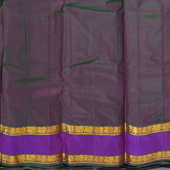 Hayagrivas Handloom Rani Pink Kanjivaram Silk Sarees with Purple Border KBF206E1-6