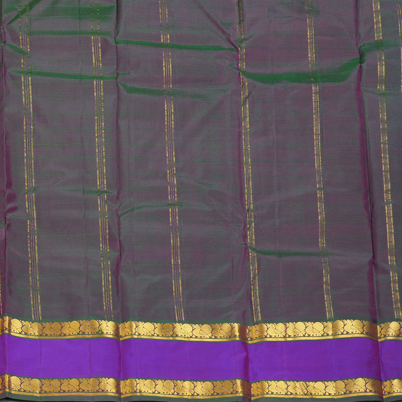 Hayagrivas Handloom Rani Pink Kanjivaram Silk Sarees with Purple Border KBF206E1-6