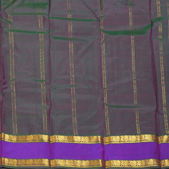 Hayagrivas Handloom Rani Pink Kanjivaram Silk Sarees with Purple Border KBF206E1-6