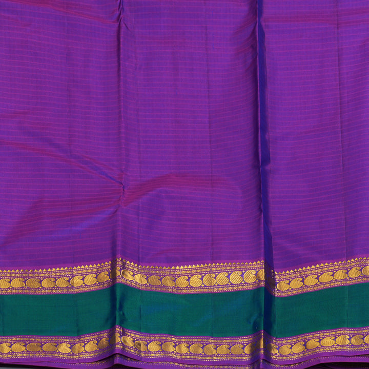 Hayagrivas Handloom Purplish-Blue Kanjivaram Silk Saree KBF206E1-63