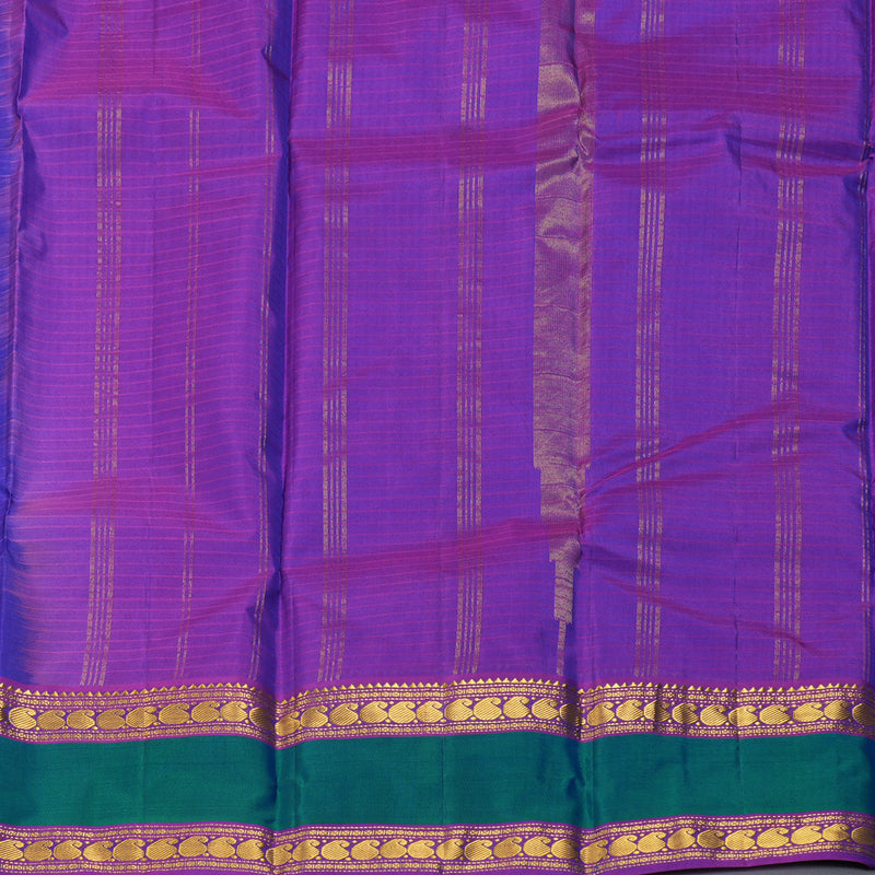 Hayagrivas Handloom Purplish-Blue Kanjivaram Silk Saree KBF206E1-63