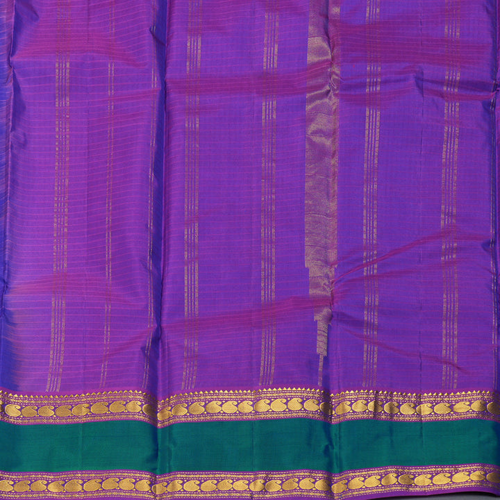 Hayagrivas Handloom Purplish-Blue Kanjivaram Silk Saree KBF206E1-63