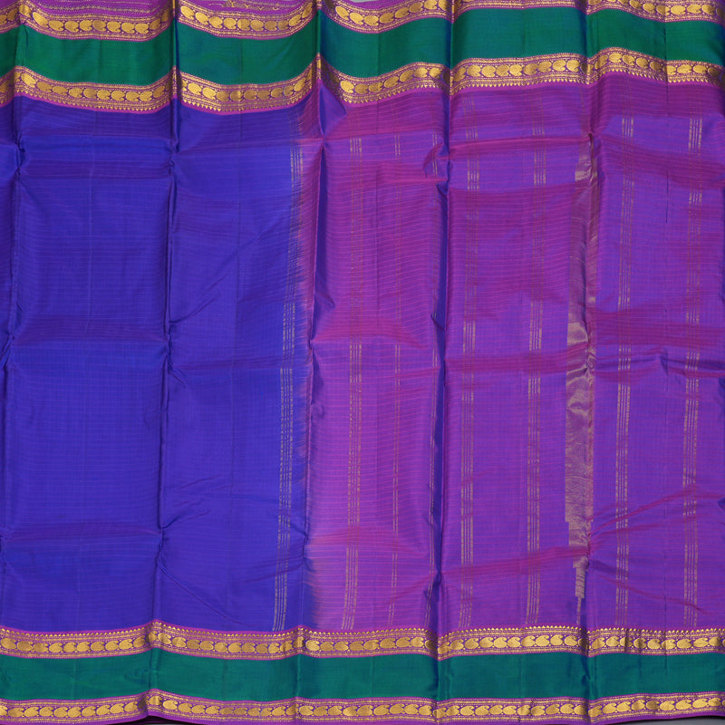 Hayagrivas Handloom Purplish-Blue Kanjivaram Silk Saree KBF206E1-63