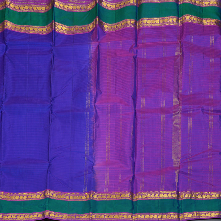 Hayagrivas Handloom Purplish-Blue Kanjivaram Silk Saree KBF206E1-63