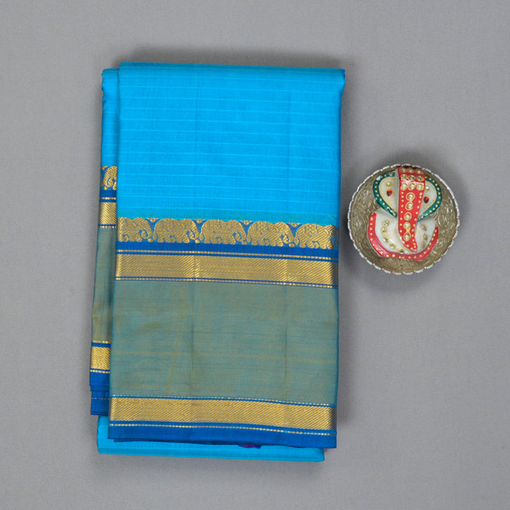 Hayagrivas Handloom Sky Blue Kanjivaram Silk Sareer KBF206E1-64
