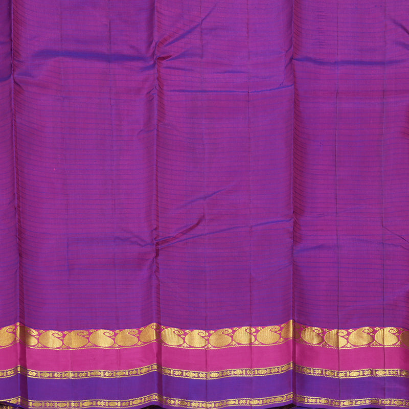 Hayagrivas Handloom Rani Pink Kanjivaram Silk Saree with Purple Border KBF206E1-69