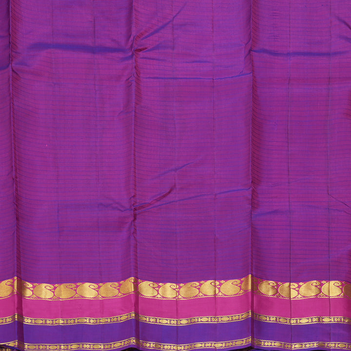 Hayagrivas Handloom Rani Pink Kanjivaram Silk Saree with Purple Border KBF206E1-69