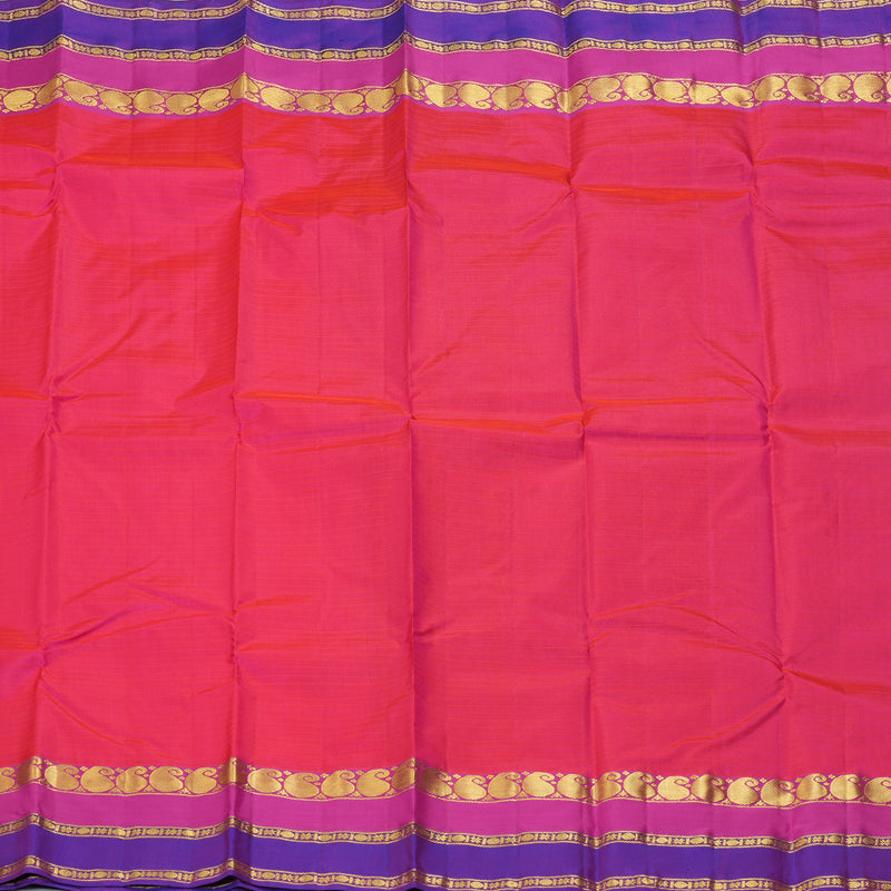Hayagrivas Handloom Rani Pink Kanjivaram Silk Saree with Purple Border KBF206E1-69