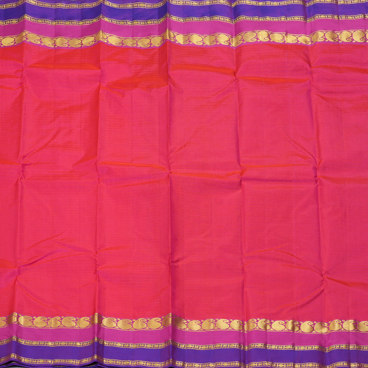 Hayagrivas Handloom Rani Pink Kanjivaram Silk Saree with Purple Border KBF206E1-69