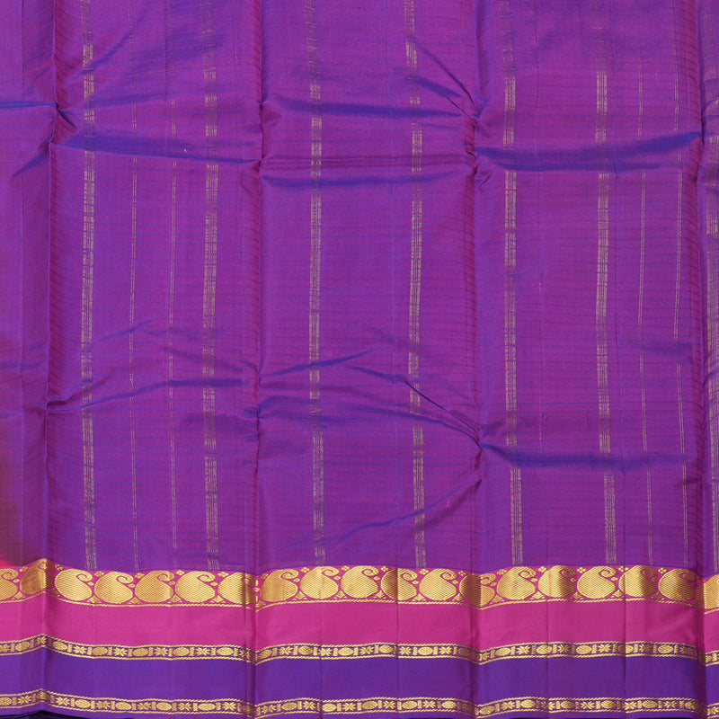 Hayagrivas Handloom Rani Pink Kanjivaram Silk Saree with Purple Border KBF206E1-69