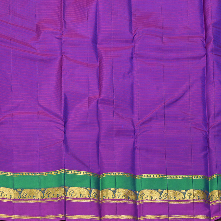 Hayagrivas Handloom Royal Blue Kanjivaram Silk Saree with Purple Border KBF206E1-70
