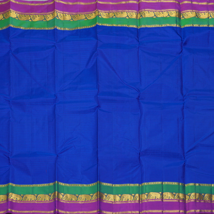Hayagrivas Handloom Royal Blue Kanjivaram Silk Saree with Purple Border KBF206E1-70