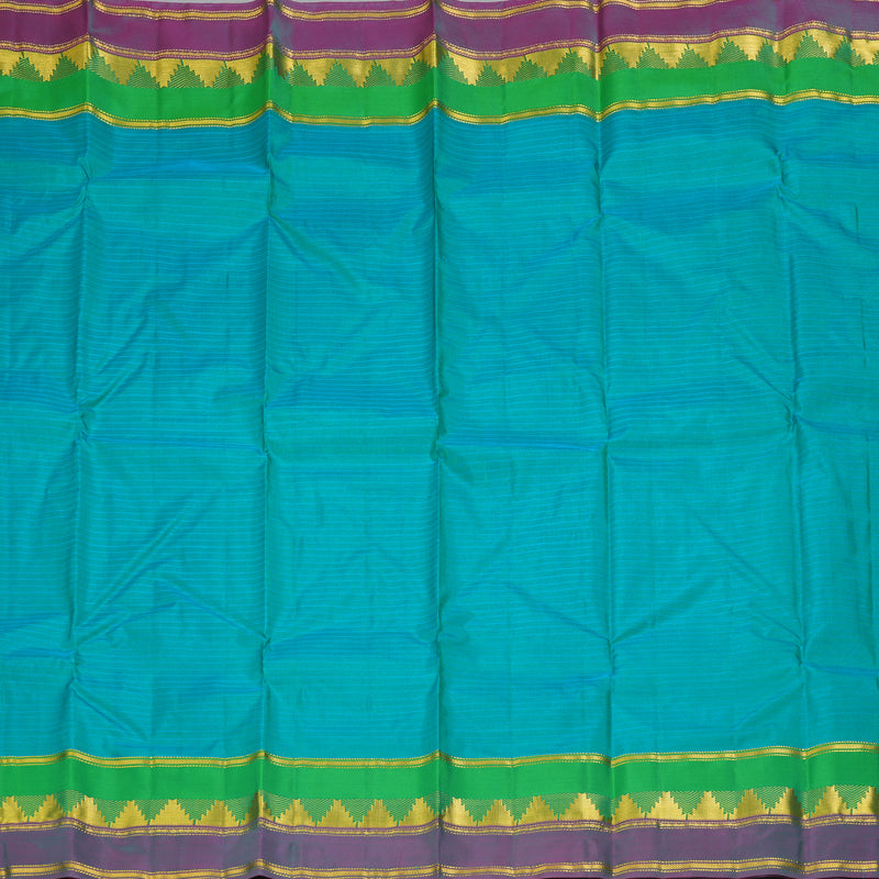 Hayagrivas Handloom Blue-Green Kanjivaram Silk Saree KBF206E1-71