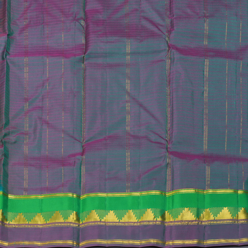 Hayagrivas Handloom Blue-Green Kanjivaram Silk Saree KBF206E1-71
