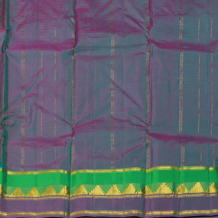 Hayagrivas Handloom Blue-Green Kanjivaram Silk Saree KBF206E1-71