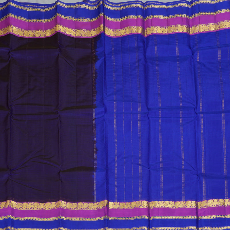 Hayagrivas Handloom Purplish-Blue Kanjivaram Silk Saree KBF206E1-72