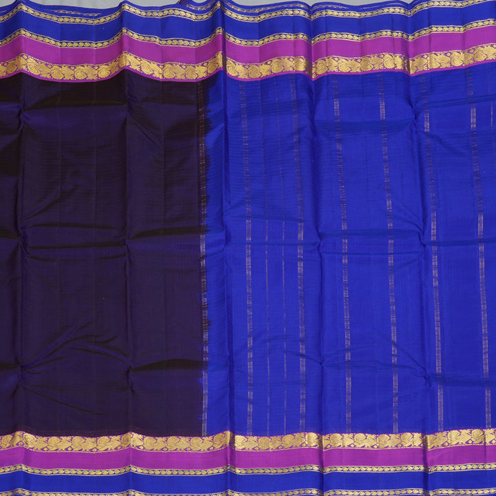 Hayagrivas Handloom Purplish-Blue Kanjivaram Silk Saree KBF206E1-72