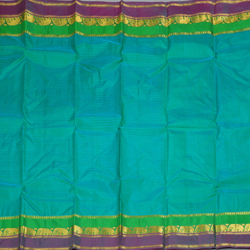 Hayagrivas Handloom Bright Teal Kanjivaram Silk Saree KBF206E1-73