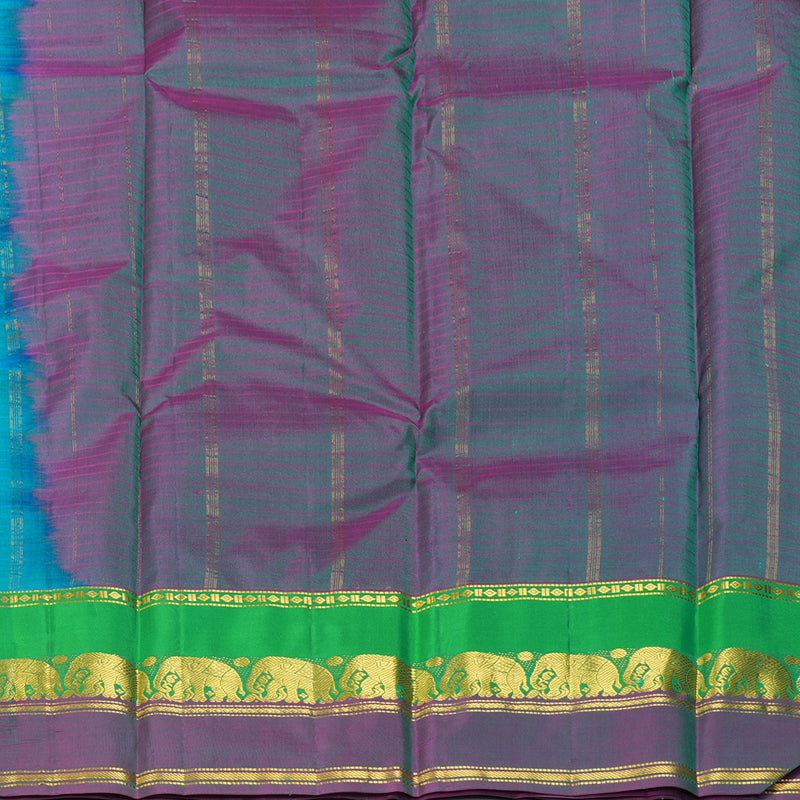 Hayagrivas Handloom Bright Teal Kanjivaram Silk Saree KBF206E1-73
