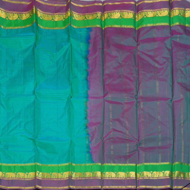 Hayagrivas Handloom Bright Teal Kanjivaram Silk Saree KBF206E1-73
