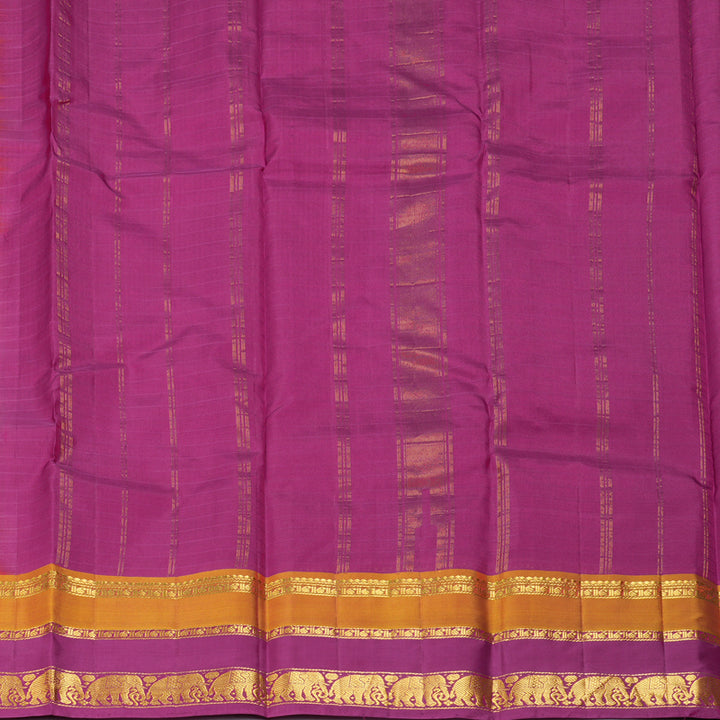 Hayagrivas Handloom Orangish-Pink Kanjivaram Silk Saree KBF206E1-75