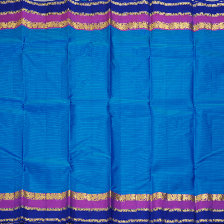 Hayagrivas Handloom MS Blue Kanjivaram Silk Saree with Royal Blue Border KBF206E1-79