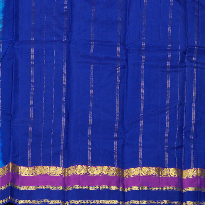 Hayagrivas Handloom MS Blue Kanjivaram Silk Saree with Royal Blue Border KBF206E1-79
