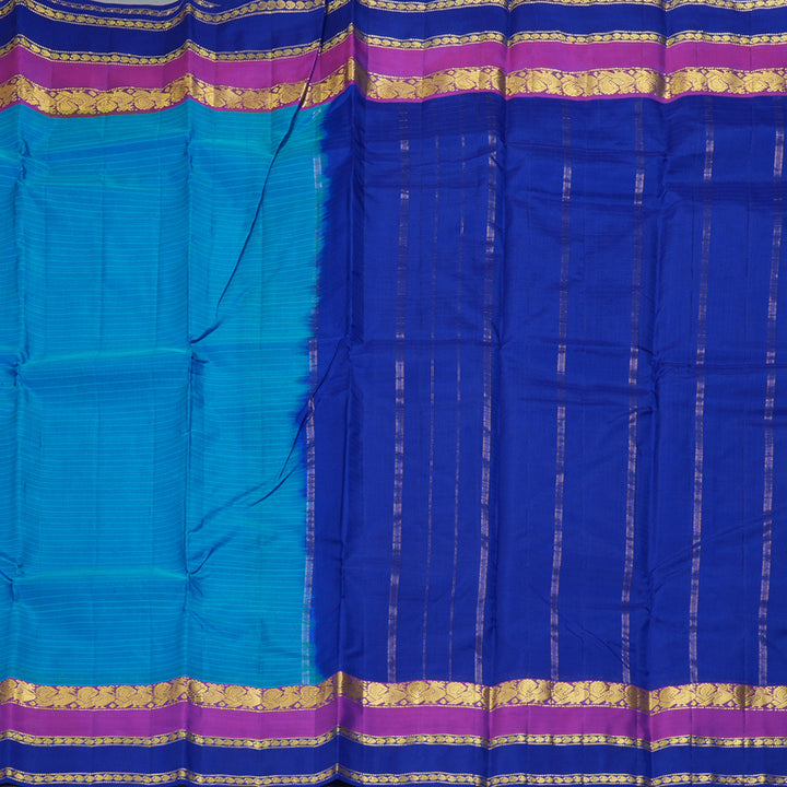 Hayagrivas Handloom MS Blue Kanjivaram Silk Saree with Royal Blue Border KBF206E1-79