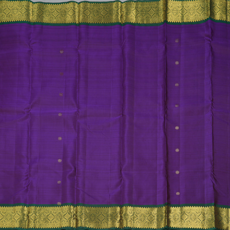 Hayagrivas Handloom Purple Kanjivaram Silk Saree with Bottle Green Border KBF207E1-11