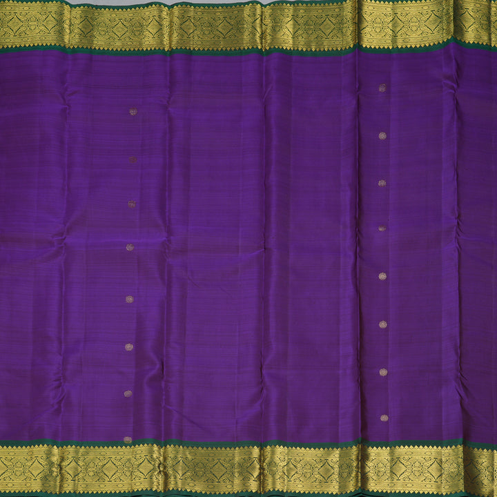 Hayagrivas Handloom Purple Kanjivaram Silk Saree with Bottle Green Border KBF207E1-11
