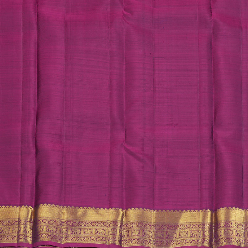 Hayagrivas Handloom Peacock Green Kanjivaram Silk Saree with Magenta Border KBF207E1-18