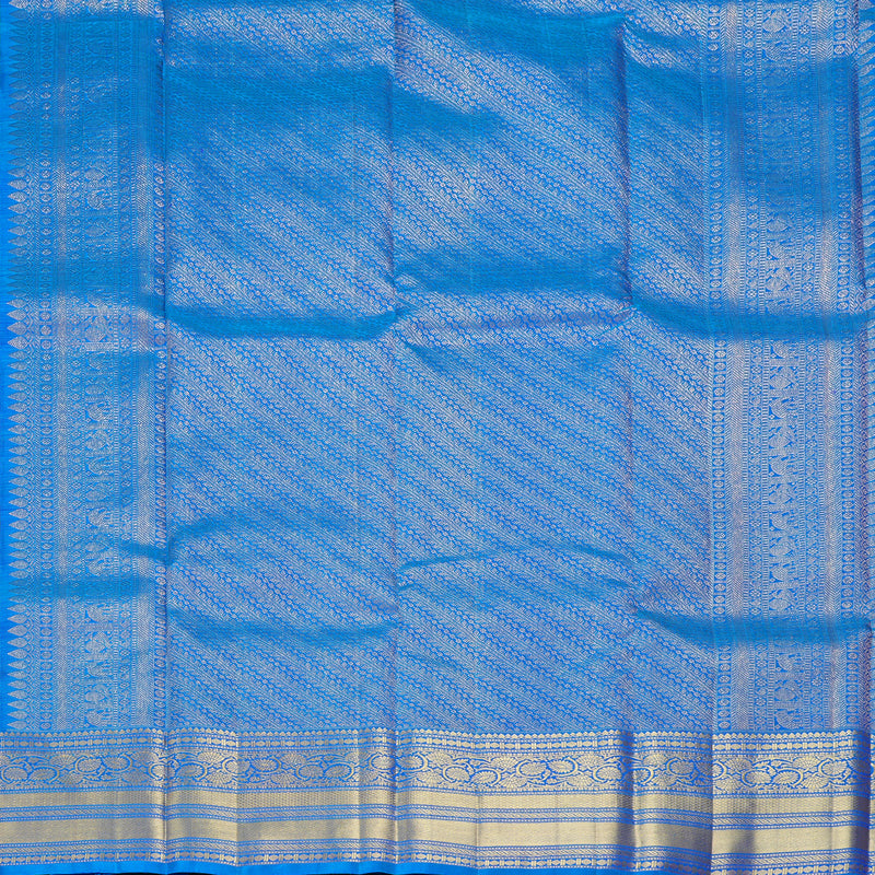 Hayagrivas Handloom Purple Kanjivaram Silk Saree with Anantha Blue Border KBF207E1-2