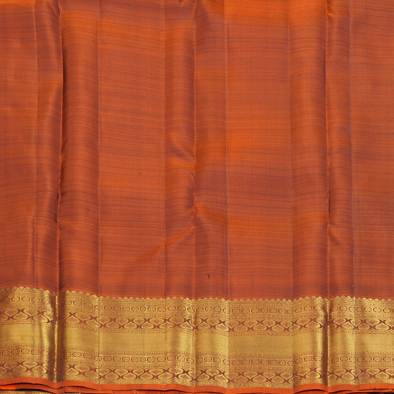 Hayagrivas Handloom Navy Blue Kanjivaram Silk Saree with Rust Orange Border KBF207E1-25
