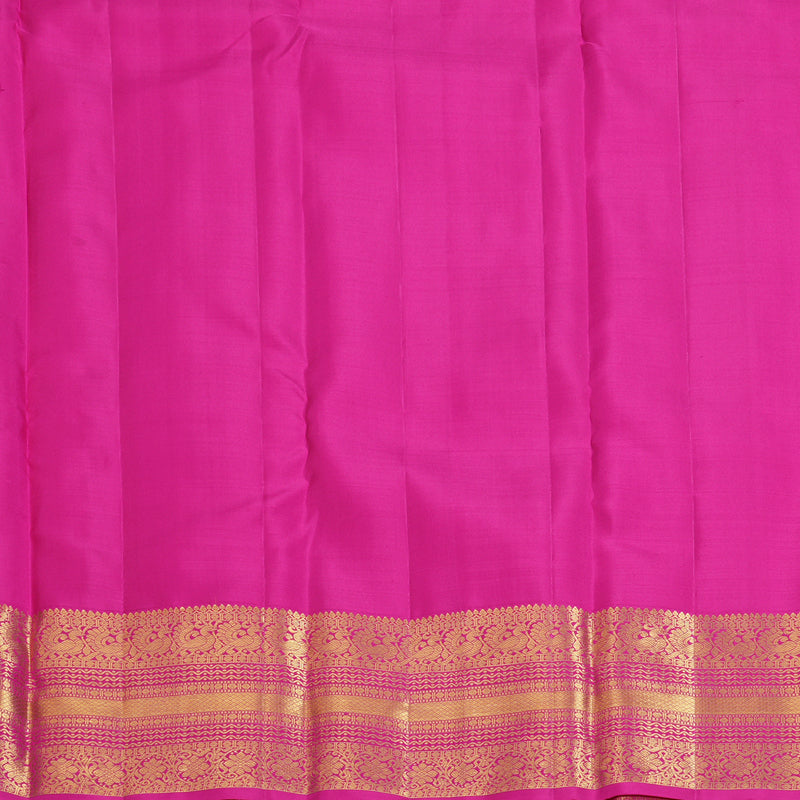 Hayagrivas Handloom Peach Pink Kanjivaram Silk Saree with Rani Pink Border KBF207E1-33