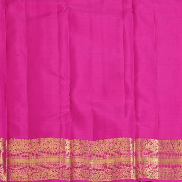 Hayagrivas Handloom Peach Pink Kanjivaram Silk Saree with Rani Pink Border KBF207E1-33
