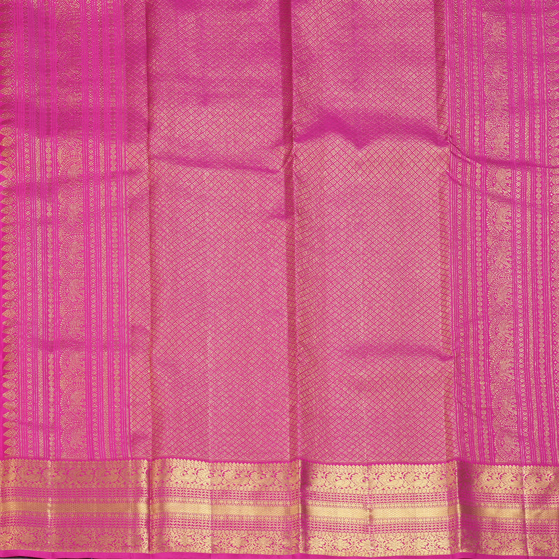 Hayagrivas Handloom Peach Pink Kanjivaram Silk Saree with Rani Pink Border KBF207E1-33