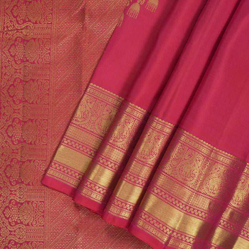 Hayagrivas Handloom Pink Kanjivaram Silk Saree KBF207E1-7