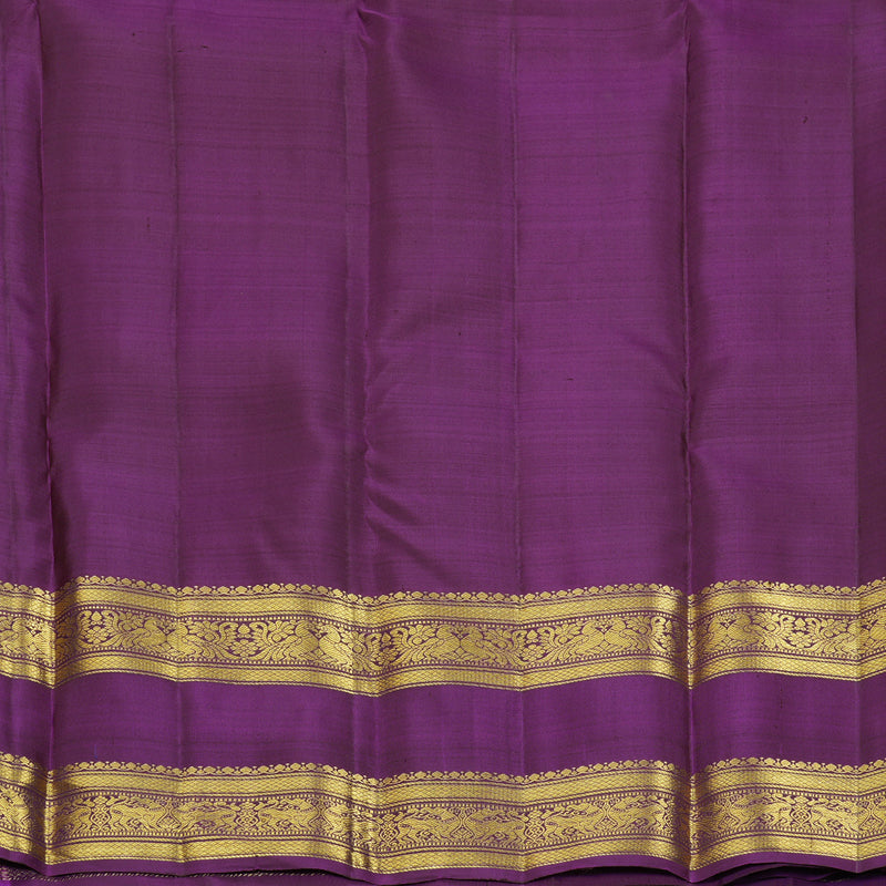 Hayagrivas Handloom Bottle Green Kanjivaram Silk Saree with Purple Border KBF207E10-2